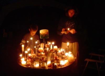 lighting candles saturday night at winfield.