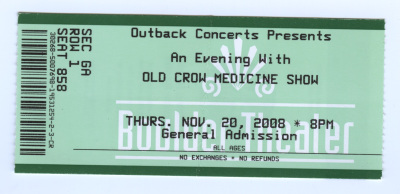 Old Crow Medicine Show ticket